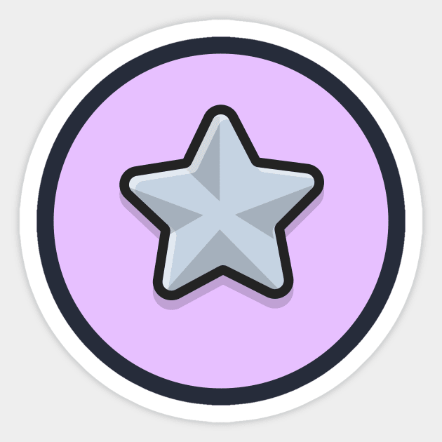 Silver Star Cartoon Vector Icon Illustration Sticker by Catalyst Labs